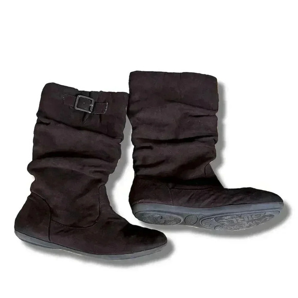 Journee Collection by Rampage Girls' Brown Slouchy Mid-Calf Boots Size 4M - Picture 1 of 5